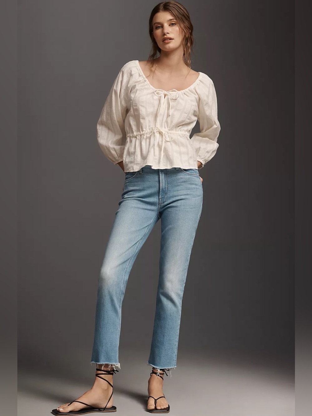 NEW MOTHER Dazzler Mid-Rise Straight Leg Jeans in Satisfy Your Cravings, Size 30